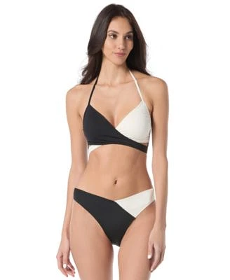 Vince Camuto Womens Colorblocked Bikini Top High Cut Bottoms