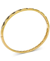 Le Vian Nude Diamond & Chocolate Diamond Wavy Pattern Bangle Bracelet (3/4 ct. t.w.) in 14k Gold