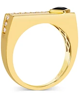 Le Vian Men's Onyx (4mm) & Nude Diamond (1/4 ct. t.w.) Ring in 14k Yellow Gold