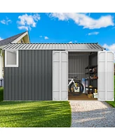 8x12 Metal Shed, Window, Floor, Vents, Hinged Door