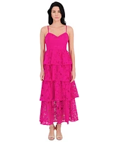 Siena Women's Embroidered-Lace Ruffle-Tiered Dress