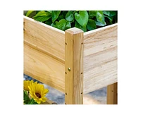 Set of 3 Wooden Elevated Planter Raised Garden Beds for Outdoor Gardening