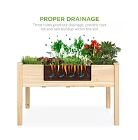 Outdoor Fir Wood Raised Garden Bed Planter Box
