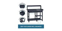 Wood Outdoor Garden Potting Bench Storage Shelf with Removeable Sink