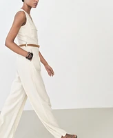 Mango Women's Belt Long Jumpsuit
