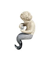 Young Little Sitting Mermaid Garden Statue for Outdoor Decor and Lawn Accent