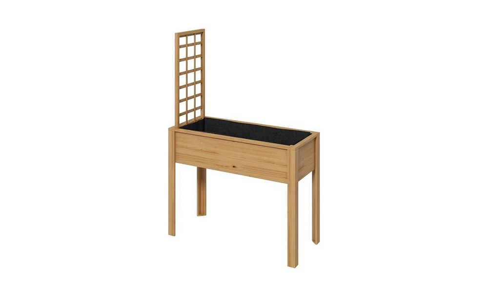 Wooden Planter Shelf with Box for Indoor and Outdoor Use