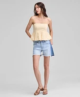 And Now This Women's Cotton Embroidered Strapless Top, Exclusively at Macy's
