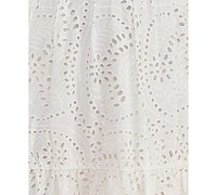 Juniors' Off-The-Shoulder Eyelet Maxi Dress