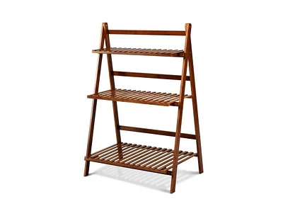 Farmhouse Indoor/Outdoor 3-Tier Folding Plant Stand Planter Shelving Unit for Garden and Decor