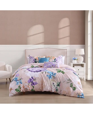 Bebejan Bright Bouquet Bedding 100% Cotton Sateen 5 Piece Queen Size Reversible Comforter Set