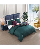 Bebejan Paradise Bedding 100% Cotton Sateen 5 Piece Queen Size Reversible Comforter Set