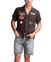 Lucky Brand Mens Ford Mechanic Regular Fit Button Down Shirt Regular Fit 8 Denim Shorts