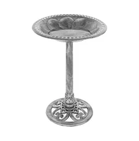 Outdoor Weather-Resistant Polyresin Bird Bath in Rustic Aged Finish for Gardens