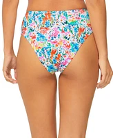 Raisins Juniors' Indo Floral-Print High-Waist Bikini Bottoms
