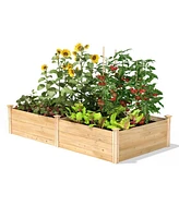 17-inch High Cedar Wood Raised Garden Bed 4 ft x 8 ft