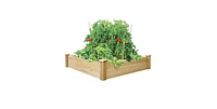 4ft x 4ft Outdoor Cedar Wood Raised Garden Bed Planter Box