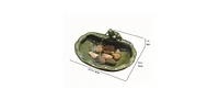 Fountain Bird Bath with Frog Design and Solar Pump for Outdoor Garden Decor