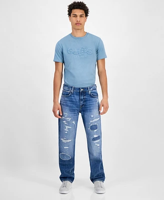 Guess Men's Mason Rip and Repair Distressed Jeans