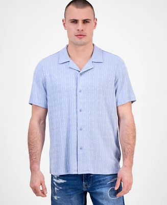 Guess Men's Spencer Printed Short Sleeve Button-Front Camp Shirt