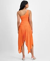 Bar Iii Women's One-Shoulder Handkerchief-Hem Midi Dress, Exclusively at Macy's