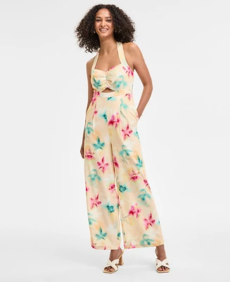 Bar Iii Women's Printed Halter Jumpsuit, Exclusively at Macy's