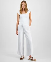 Jm Collection Women's Cotton Tulip-Hem Gauze Pants, Exclusively at Macy's