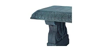 Fiber-Clay Resin Outdoor Garden Bench in Stone Finish