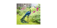 Outdoor Garden Peacock Statue for Lawn and Patio Decor