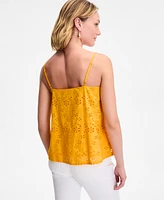 On 34th Women's Eyelet Scalloped-Trim Tank, Exclusively at Macy's