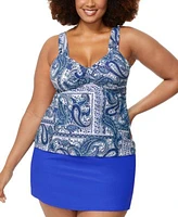 Raisins Curve Trendy Plus Size Rimini Tankini Top Bravo Swim Skirt