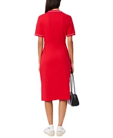Lacoste Usa Women's Cotton Short-Sleeve Midi Dress