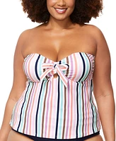 Raisins Curve Trendy Plus Tanzania Bow-Trim Tankini Top