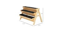 3-Tier A Frame Fir Wood 3 Elevated Planter Box Raised Garden Bed