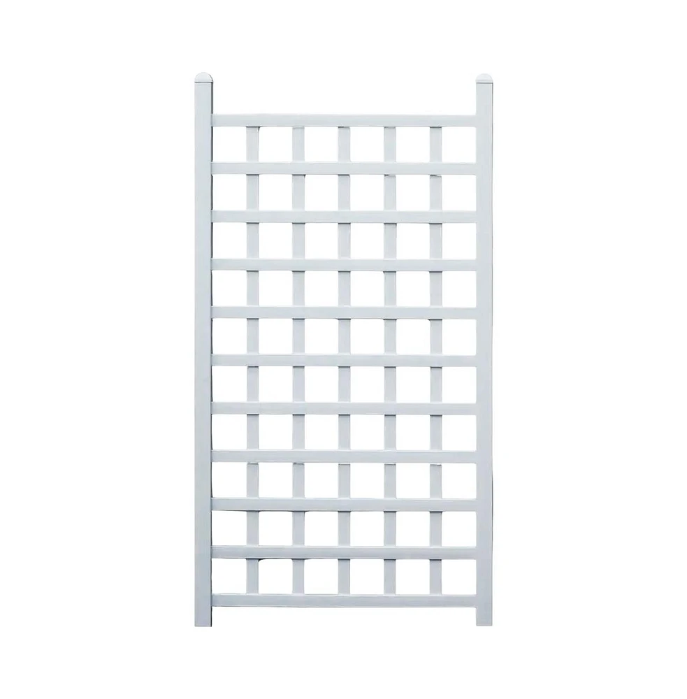 Vinyl Garden Trellis with Classic Lattice Design for Climbing Plants and Outdoor Decor