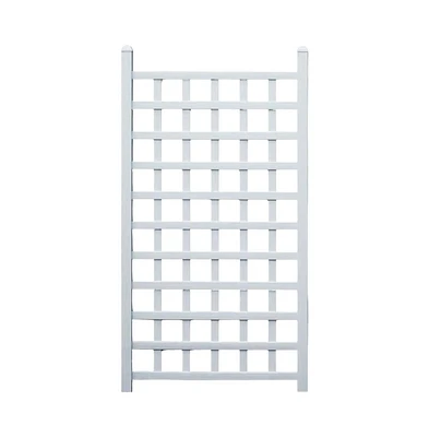Vinyl Garden Trellis with Classic Lattice Design for Climbing Plants and Outdoor Decor