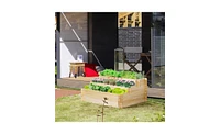 Garden Bed Sturdy Wooden Planter for Healthy Vegetables, Herbs, and Flowers