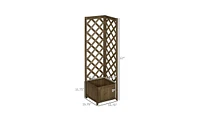 Wooden Planter Shelf with Storage for Flowers and Decor