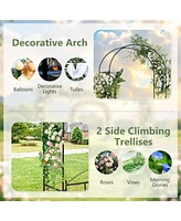 2-in-1 Garden Arbor with Door and Latch for Outdoor Lawn and Garden