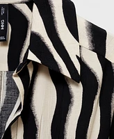 Mango Women's Zebra Shirt Dress