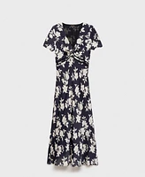 Mango Women's Floral-Print Flared Dress