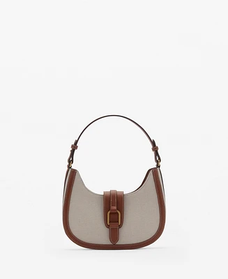 Mango Women's Contrasting Cotton Canvas Bag