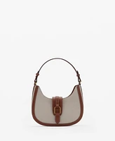 Mango Women's Contrasting Cotton Canvas Bag
