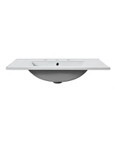 Freestanding Bathroom Vanity Set: 36" Vanity with Ceramic Sink, Soft-Close Doors and Drawers, Black