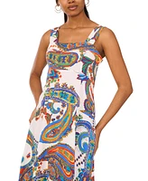 Msk Women's Square-Neck Empire-Waist Maxi Dress