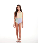Andy & Evan Big Girls Toddler/Child Colorblocked One-Piece Swimsuit