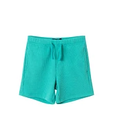 Andy & Evan Little Boys Toddler/Child Aqua Waffle Polo and Shorts Set