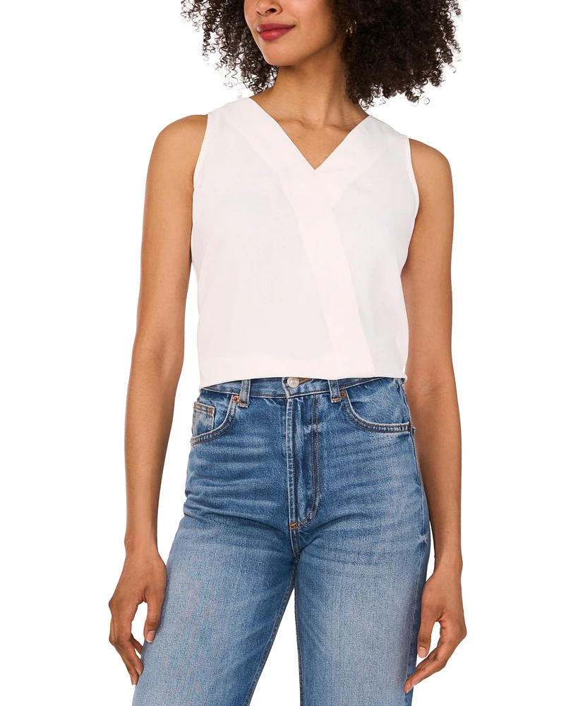 Vince Camuto Women's V-Neck Crossover Sleeveless Top