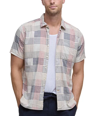 Barbour Men's OakShore Short Sleeve Patchwork Button-Front Shirt