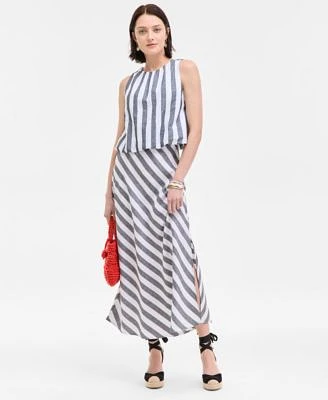 On 34th Womens Cropped Bubble Hem Tank Striped Maxi Skirt Melindaa Espadrille Wedge Sandals Exclusively At Macys